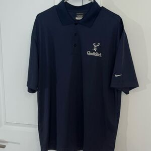 GLENFIDDICH Nike Dri Fit Swoosh Whiskey Drinker Golf Polo SHIRT L Navy Blue